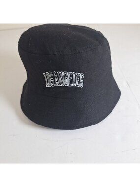 Los Angeles Black 100% Cotton Bucket Hat